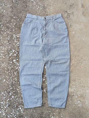 Pinstripe Lee High-Rise Women's Jeans in Light Blue